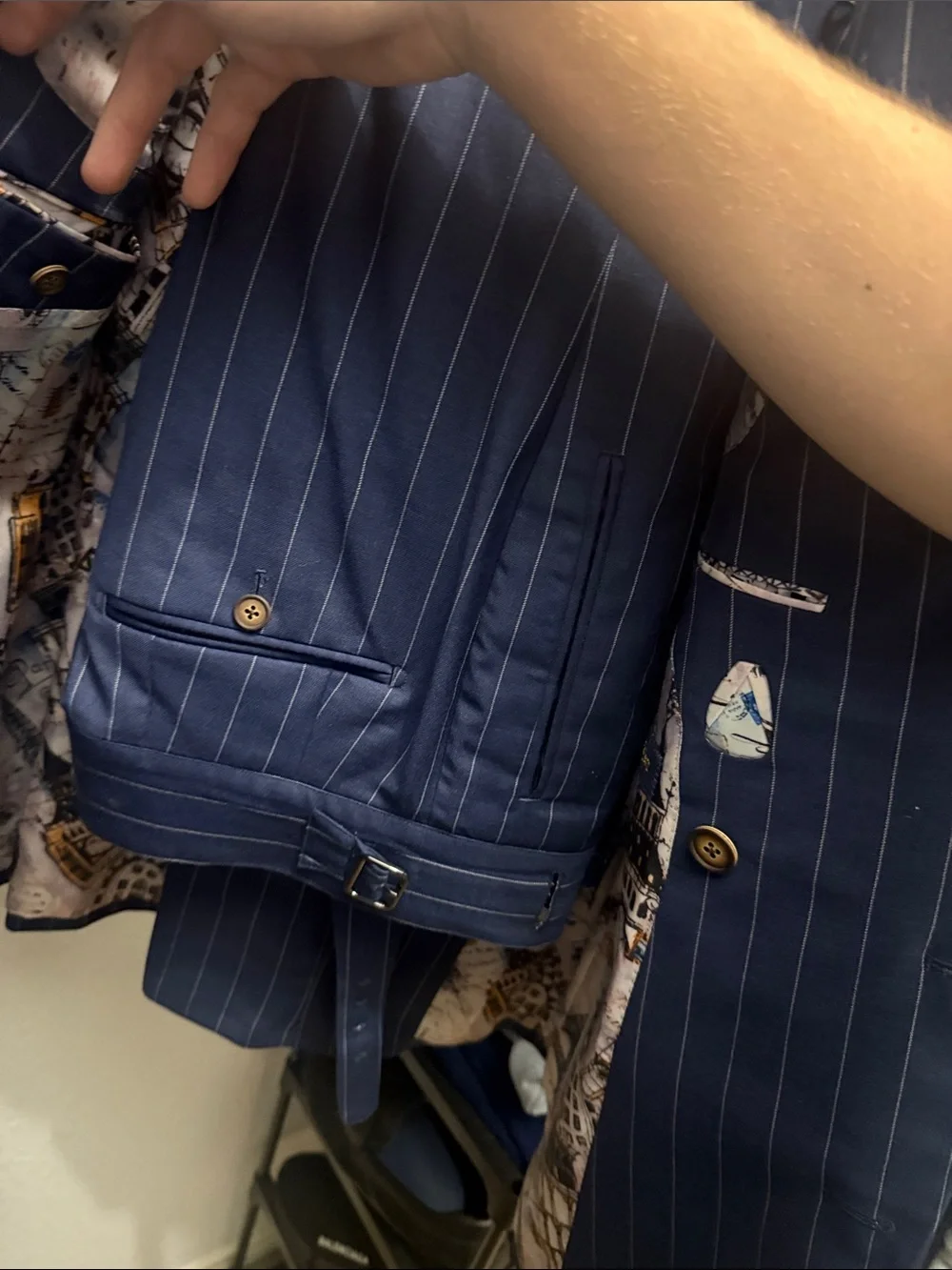 Navy Pinstripe Double-Breasted - bespoke custom